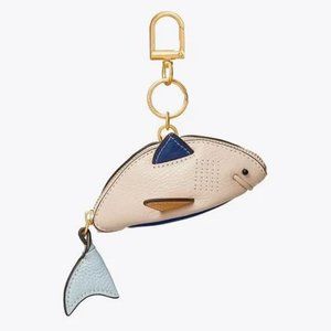 Tory Burch Shark Coin Pouch Key Ring (NWOT)